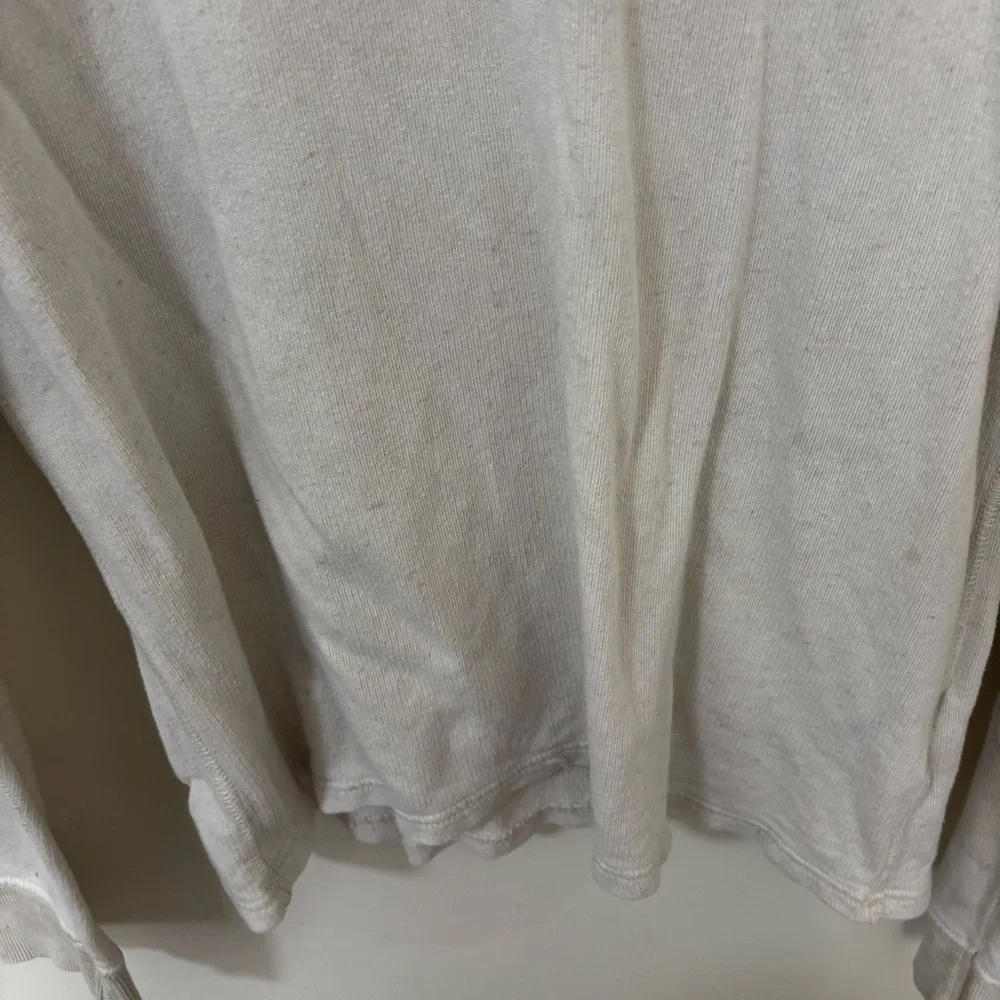 True Religion Beige off white Long-Sleeve cotton linen shirt